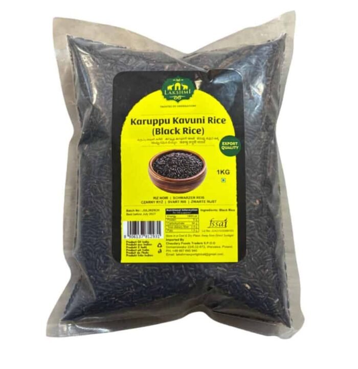 Lakshmi Karuppu Kavuni Black Rice - 1kg – Bild 1