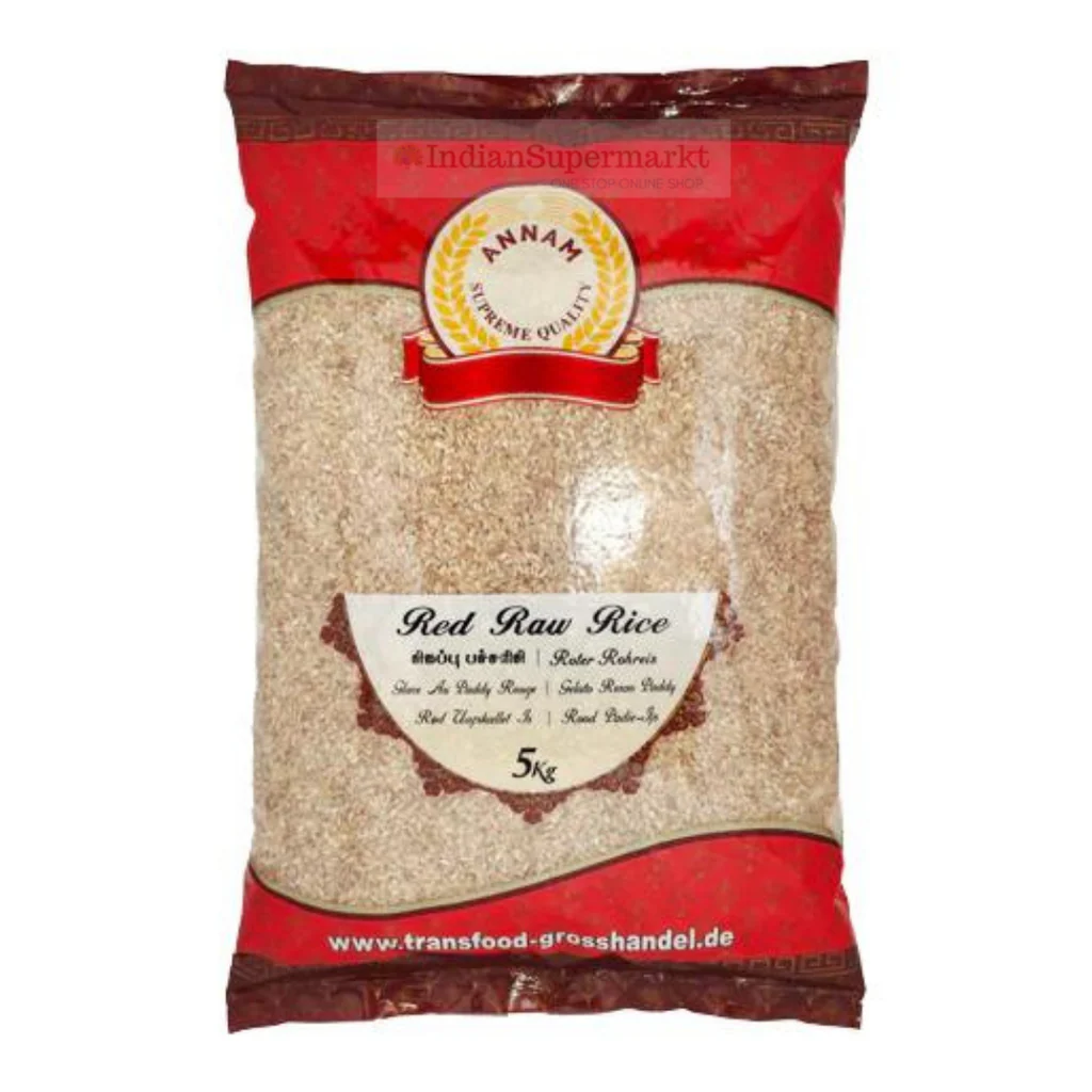 annam red raw rice 5kg Annam Red Raw Rice Polished – 5 kg - Image 1